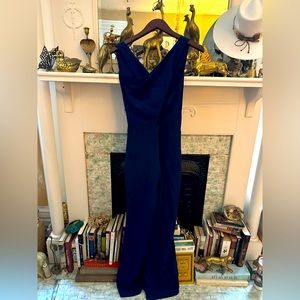 NASTY GAL Deep Blue Silk Jumpsuit